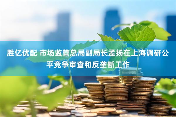 胜亿优配 市场监管总局副局长孟扬在上海调研公平竞争审查和反垄断工作